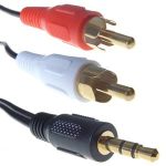 5M 3.5mm Stereo jack Male to 2xRCA(Phono) Male cable Gold Ends